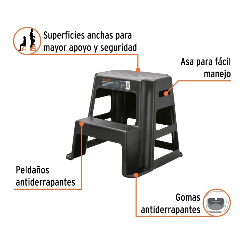 TABURETE DE 2 ESCALONES TRUPER TABU-2