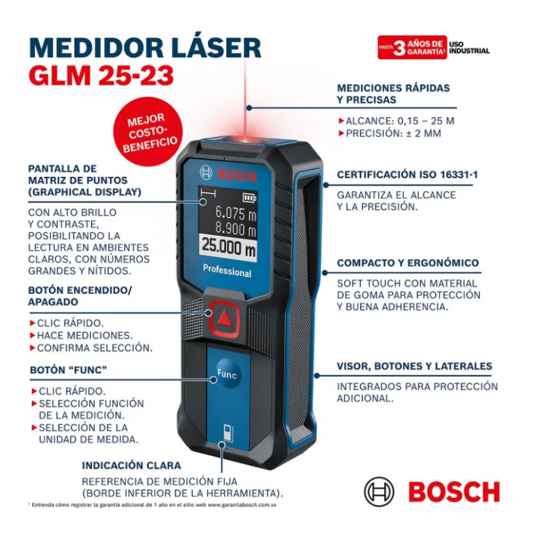 MEDIDOR DE DISTANCIA BOSCH 25 MTS GLM 25-23