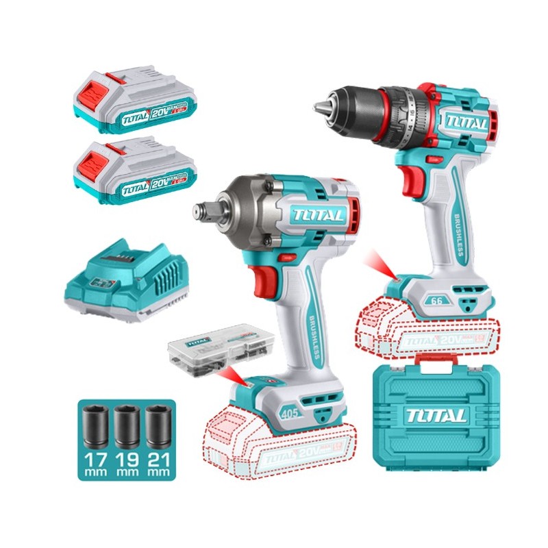 COMBO INALAMBRICO TALADRO+LLAVE IMPACTO 1/2" 20V UTCKLI20286