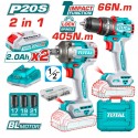COMBO INALAMBRICO TALADRO+LLAVE IMPACTO 1/2" 20V UTCKLI20286
