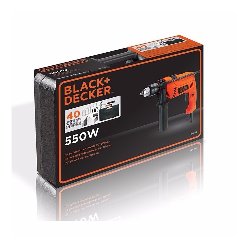 KIT TALADRO PERCUTOR 1/2 PUL + ACCES BLACK + DECKER HD565K-B3
