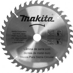 DISCO DE SIERRA  7-1/4 X 40 TPI P/MADERA MAKITA D51356