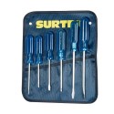 JUEGO DE 6 DESTORNILLADORES AZULES COMBINADO SURTEK DCO07P
