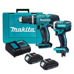 COMBO TALADRO PERCUT 1/2 + ATORNILLADOR 18V MAKITA DLX2142SY
