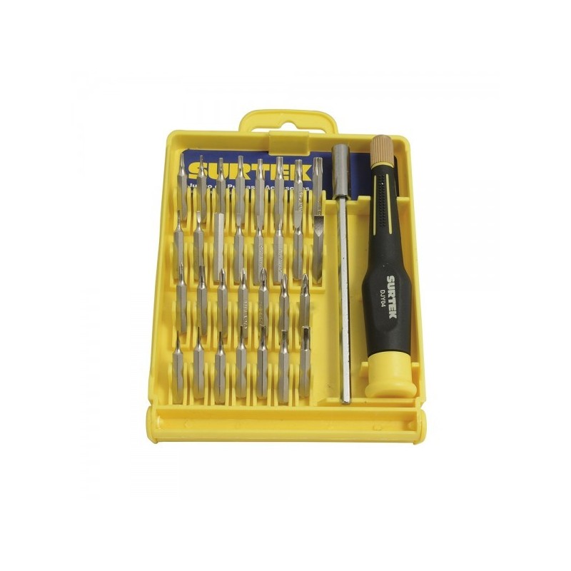 JUEGO 32 PUNTAS Y DESTORNILLADOR PRECISION COMB SURTEK DJY04