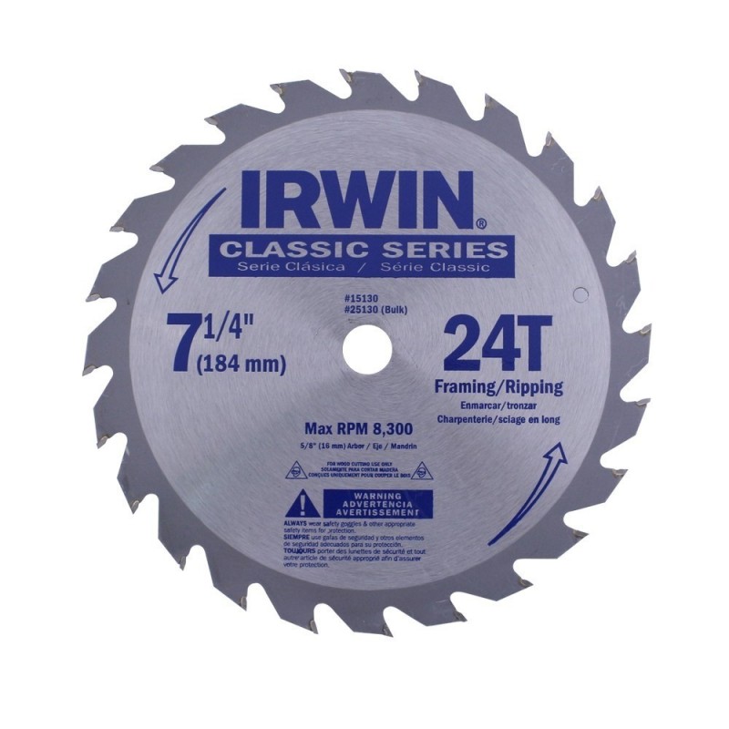 DISCO PARA SIERRA CT 7 1/4 X 24 DIENTES IRWIN 15130LA