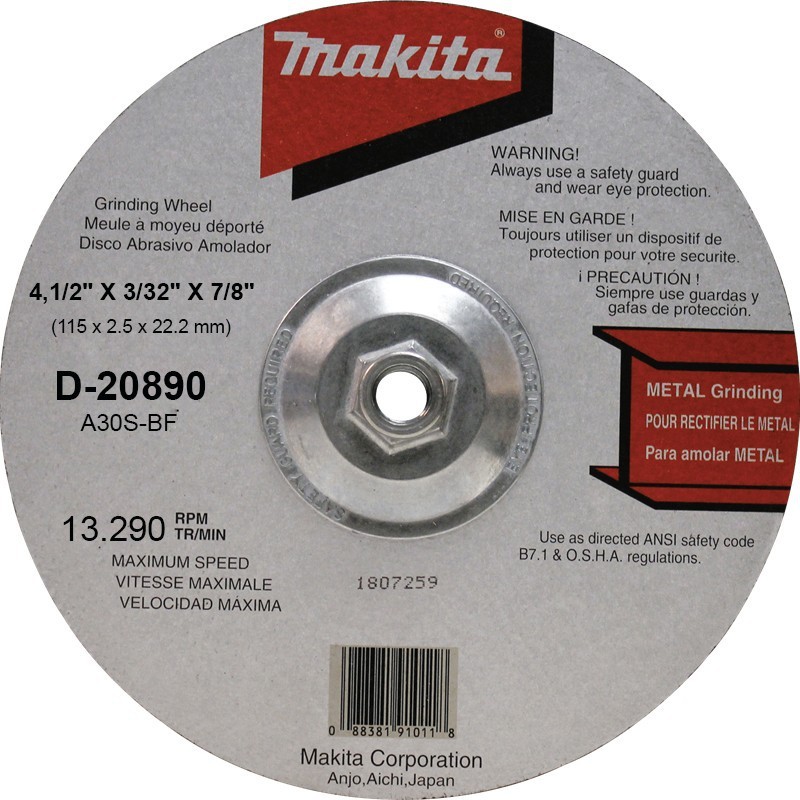 DISCO ABRAS CORTE METAL MAKITA D20890