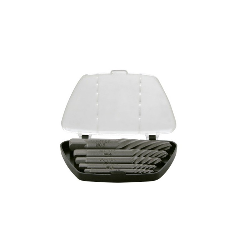 EXTRACTOR DE TORNILLOS JGO 5 PZS DE 1/8 A 3/4 SURTEK 107040