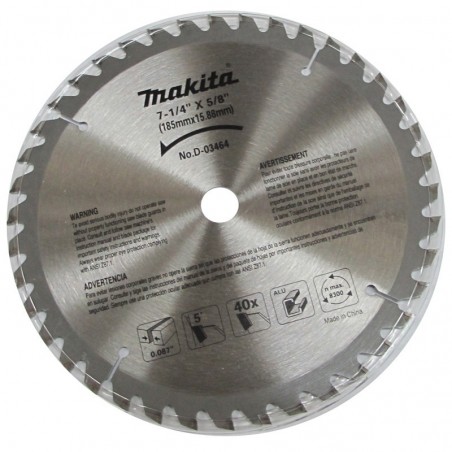 DISCO DE SIERRA 7 1/4 PULG 40 DIENTES MAKITA D03464