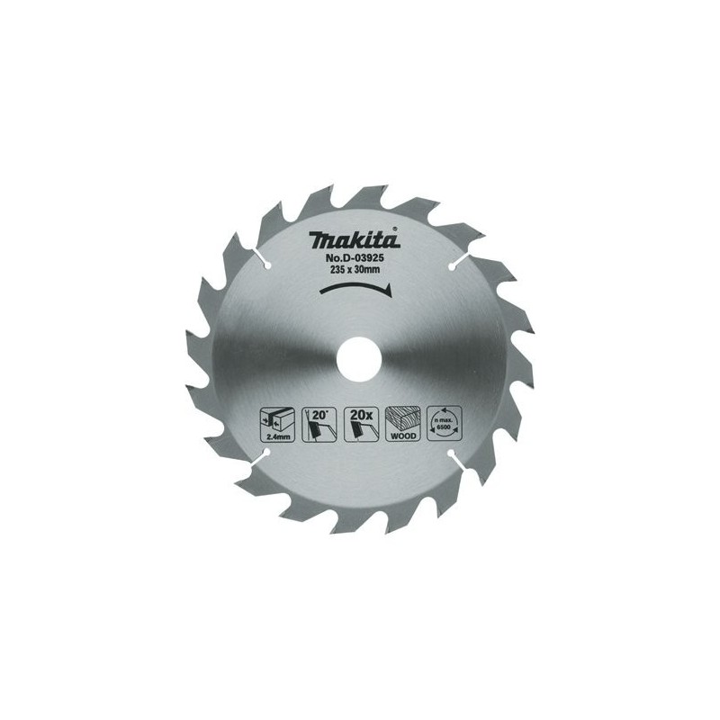 DISCO DE SIERRA MAKITA 9,1/4" 20 DIENTES X 30mm D-03925
