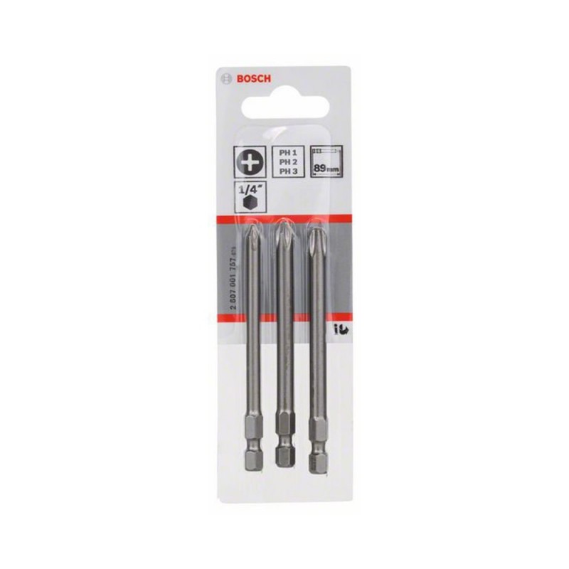 SET PUNTAS 3 PZS PH1, PH2, PH3  BOSCH 2607001757