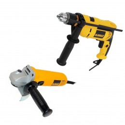 TALADRO PERC. + PULIDORA 4 1/2" DWD024+DWE4010 DEWALT
