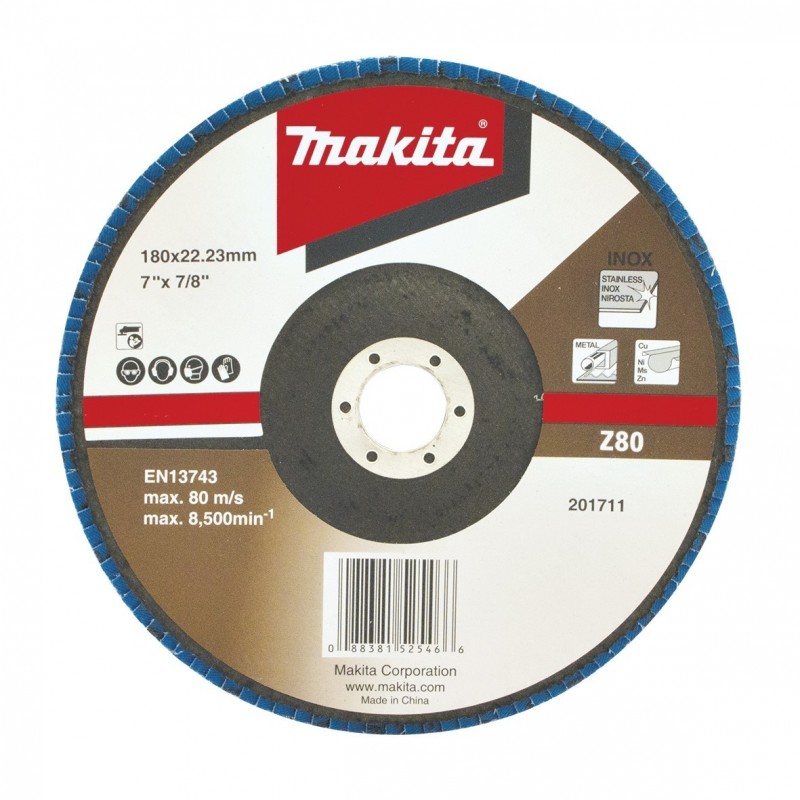 DISCO FLAP ZIRCONIA ESTANDAR 7 PULG GRANO Z80 MAKITA D63840