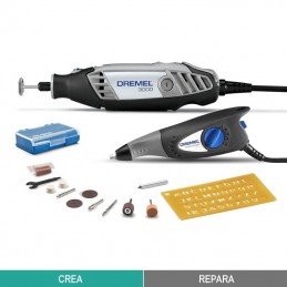 MOTOTOOL 10 ACCESORIOS + GRABADOR DREMEL KIT3000PA+290