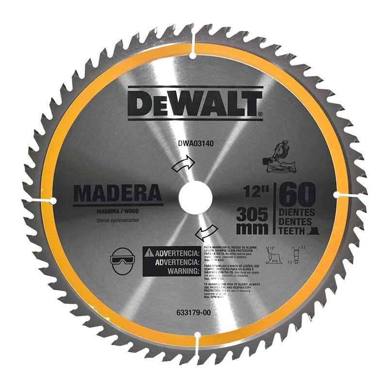 HOJA DE SIERRA 12" 60T MADERA DWA03140
