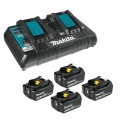 COMBO 4 BATERIAS BL1860 + CARGADOR DC18RD MAKITA 1980875